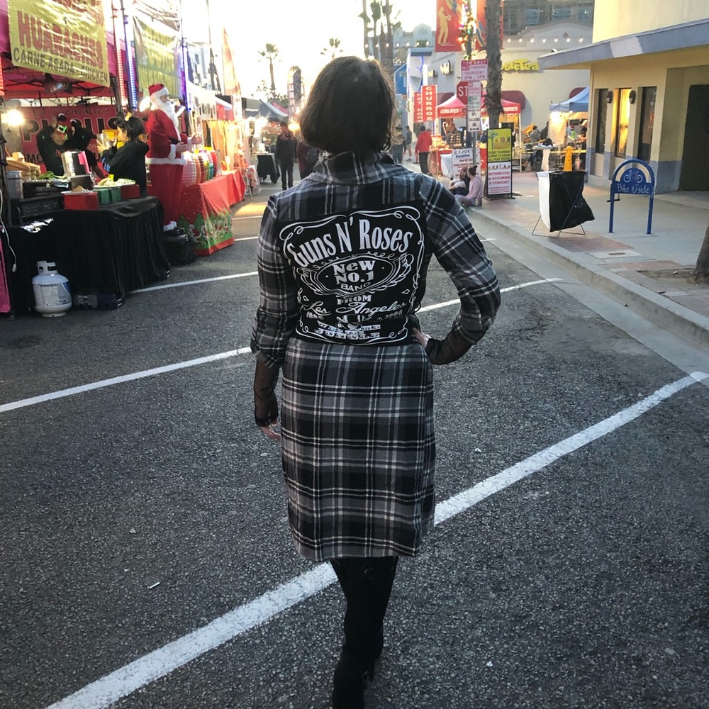 Guns N Roses Plaid dress black and white